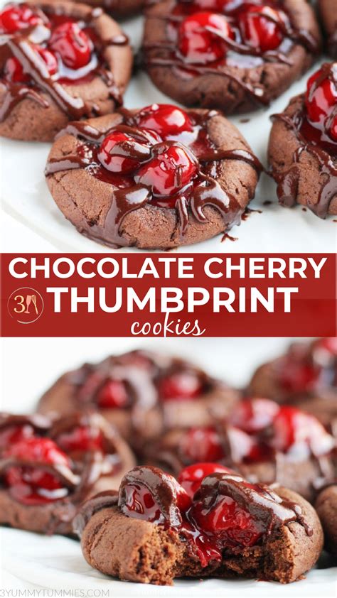 Chocolate Cherry Thumbprint Cookies Yummy Tummies