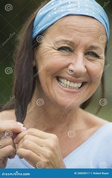 Happy Relaxed Attractive Senior Woman Stock Image Image Of Middle