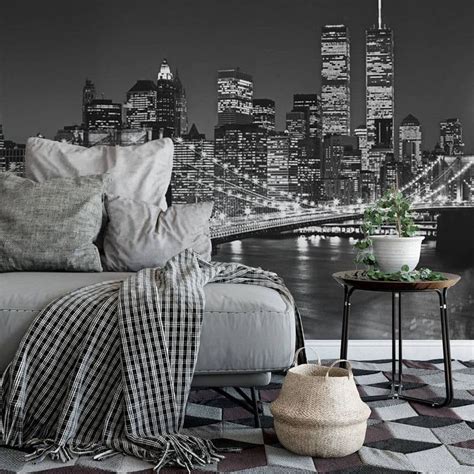 New York City skyline wall mural