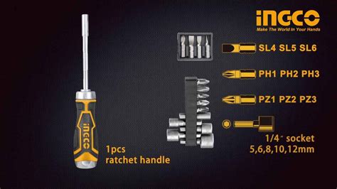 INGCO 15 IN 1 RATCHET SCREWDRIVER SET Tisara Power Mart