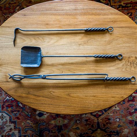 Forged Iron Fireplace Tool Set Newquist Forge