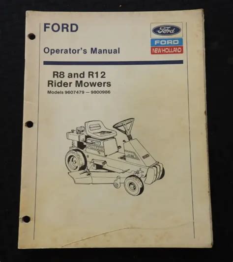 1988 93 FORD NEW Holland R8 R12 Riding Rider Lawn Mower Owners