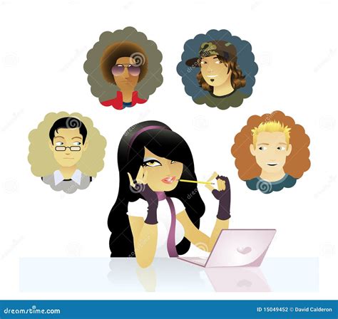 Distracted Girl Stock Vector Illustration Of Handsome 15049452