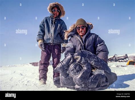 Baker Lake, Nunavut, Canada. Inuit elders dressed in modern clothing ...