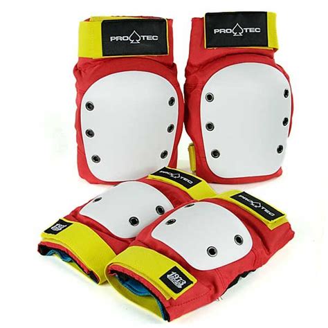 Protec Street Protective Pad Set Knee And Elbow Size Small Retro