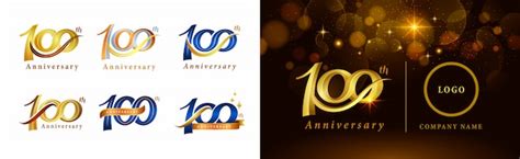 Premium Vector Set Of 100th Anniversary Logotype Design Hundred