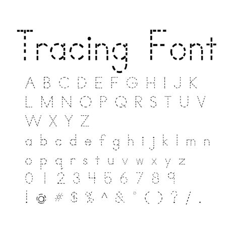 Tracing Font Perfect For Teachers Students Kindergarten And Even