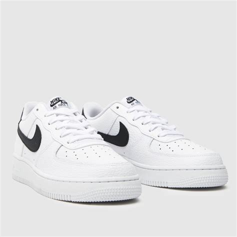 Kinder Weiß Schwarz Nike Air Force 1 Sneaker Jugendliche Schuh