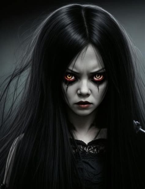 Premium Ai Image Scary Creepy Girl From Horror Movies