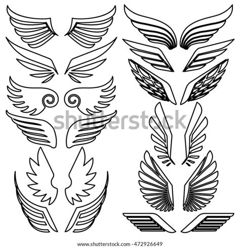 Wings Set Vector Illustration Stock Vector Royalty Free 472926649