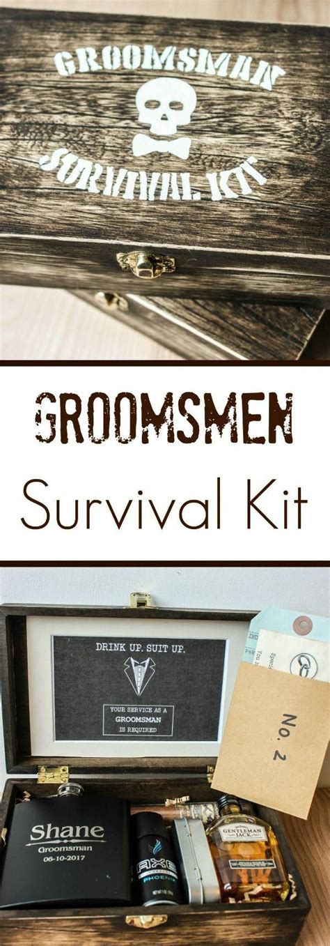 Rustic Wooden Diy Groomsmen Boxes Groomsmen Survival Kits Stuffed With