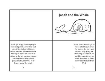 Jonah and the Whale Mini-Book with spaces for pictures | TPT