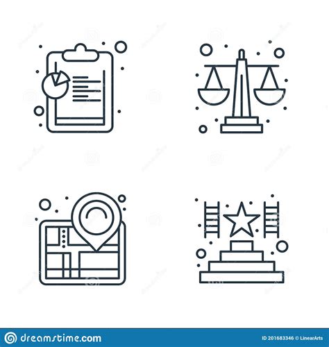 Pictogrammen Voor Strategische Lijnen Lineaire Set