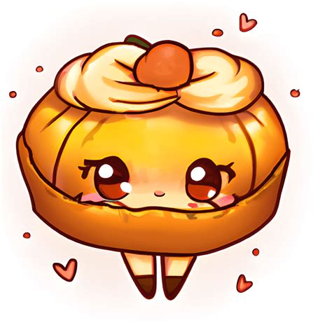 Adorable Sketch Of Pumpkin Pie Kawaii Chibi · Creative Fabrica