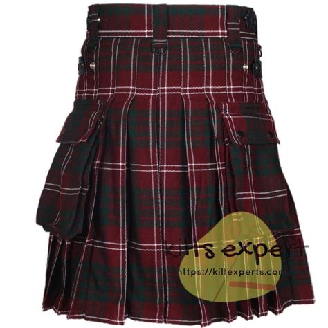 Crawford Tartan Leather Straps Utility Kilt Available In Many Tartans