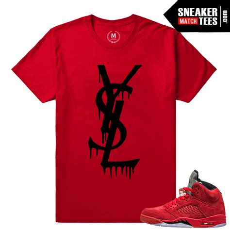 Red Jordans Shirt Matching Jordan Retro 5