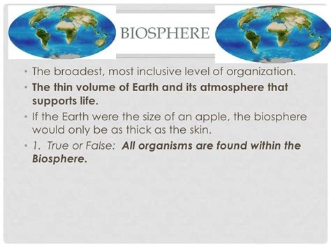 Biosphere and biomes