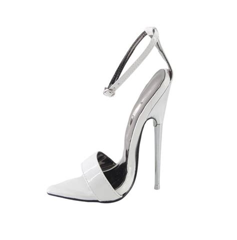 Metal High Heel Stiletto Barely There Sandals Sexy Patent Fetish 7