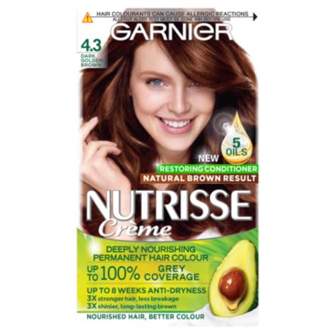 Garnier Nutrisse 43 Dark Golden Brown Permanent Hair Dye Mccormacks