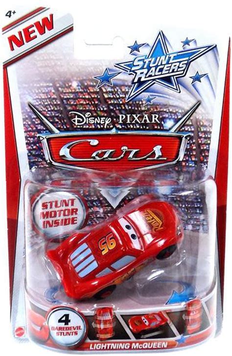 Disney Pixar Cars Stunt Racers Lightning Mcqueen Plastic Car Mattel