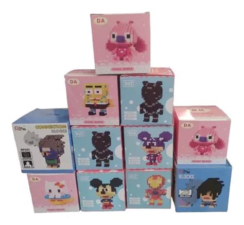 Pack 12 Nano Block Tipo Lego 3d Armables Varios Personajes Meses Sin