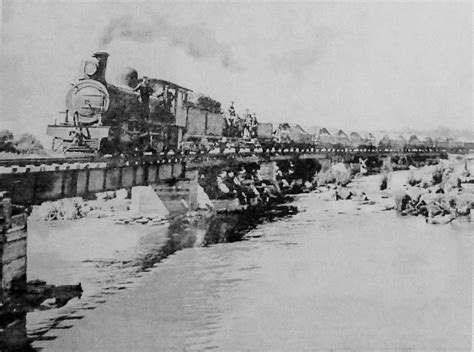 Temporary Bridge Over The Orange River South African Railways And