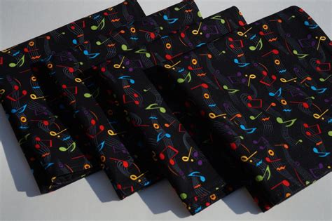 Music Cloth Napkins Music Note Napkins Colorful Music Notes Etsy