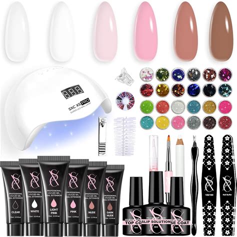 Amazon Sxc Cosmetics Poly Gel Nail Kit All In One Gel Nail Art