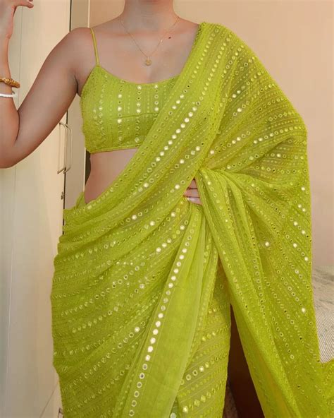 Georgette Sequence Saree Indic Brands