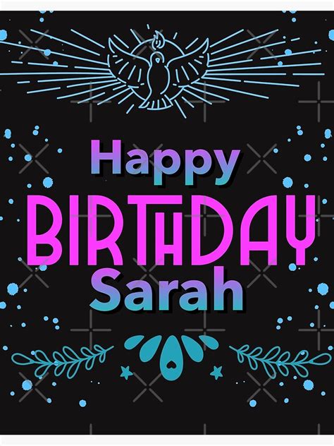 Happy Birthday Sarah Art Board Print For Sale By Hemerton Redbubble