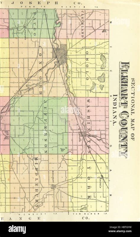 Sectional map of elkhart county hi-res stock photography and images - Alamy