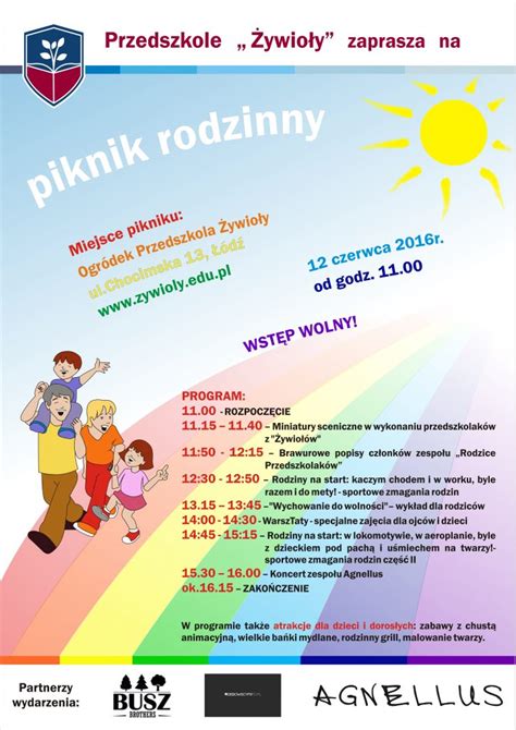 Piknik rodzinny w przedszkolu Żywioły PRZEDSZKOLE ŻYWIOŁY