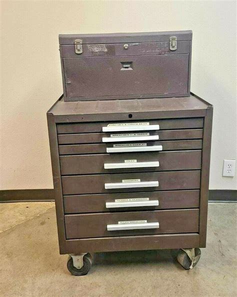 Kennedy 7 Drawer Brown Cabinet Rolling Tool Box Chest Cabinet Workstat