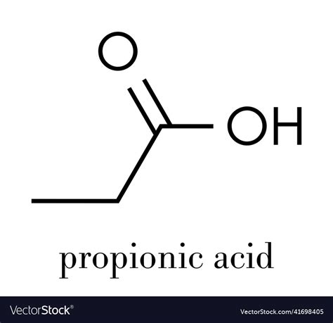 Propionic acid propanoic acid molecule used Vector Image