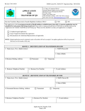 Fillable Online Application For Transfer Of QS Fax Email Print PdfFiller