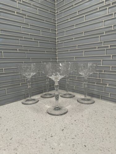 Set Of Libbey Rock Sharpe Salon Tall Sherbet Champagne Glasses