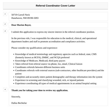 Referral Coordinator Cover Letter Velvet Jobs