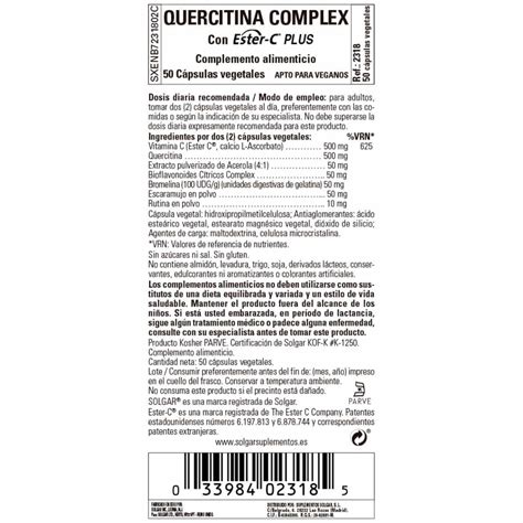 Quercitina Complex 50 Cápsulas Veganas Cero Residuo Tienda Online