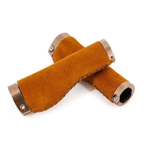 Genuine Leather Handlebar Grips Comfort Lockable for Mountain Bike Road Bike Bar Grips Bicycle ...