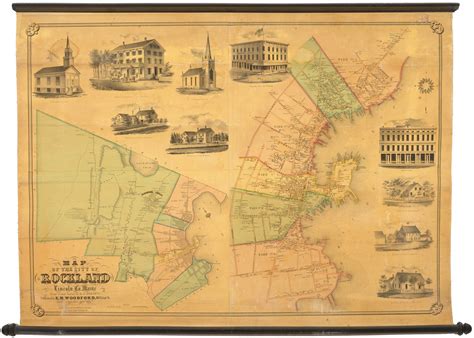 A scarce and lovely map of Rockland, Maine - Rare & Antique Maps