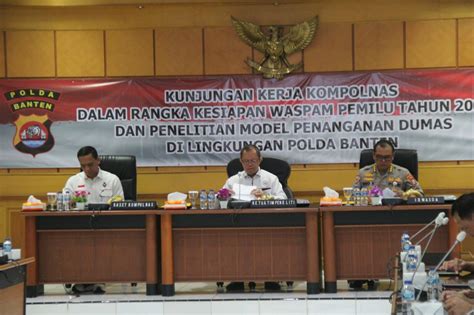 Kompolnas Cek Kesiapan Waspam Pemilu Di Polda Banten