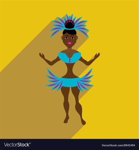 Flat Web Icon With Long Shadow Brazilian Dancer Vector Image