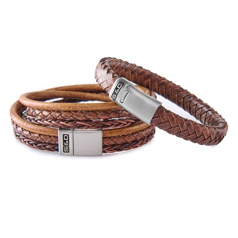 Leren Armbanden Set Fibonacci Brown And Hugo Chevron Brown