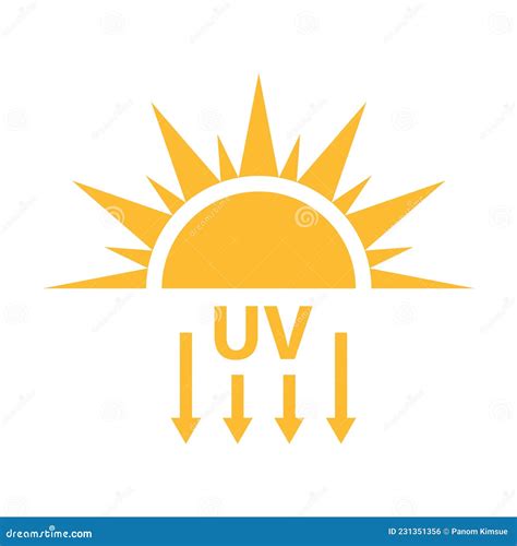 UV Radiation Icon Vector Solar Ultraviolet Light Symbol for Graphic