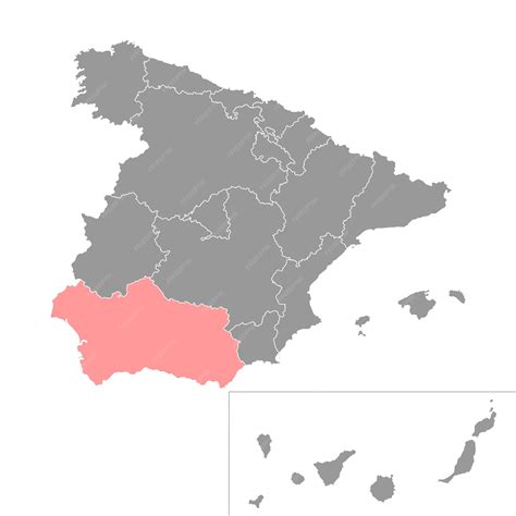 Carte De L'andalousie Région D'espagne Illustration Vectorielle