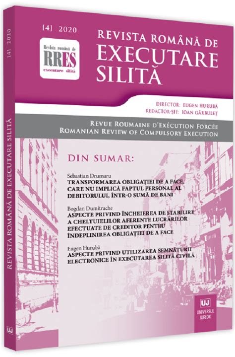 Revista Romana De Executare Silita Nr Pdf Autor Msbook Ro