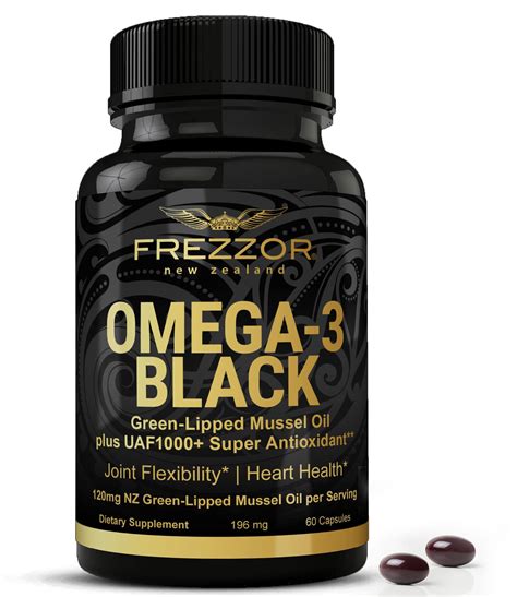 Frezzor Omega Black Capsules New Zealand Green Lipped Mussel Oil