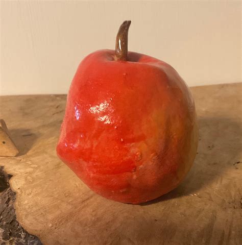 Escultura artesanal manzana de cerámica hecho a mano Etsy México