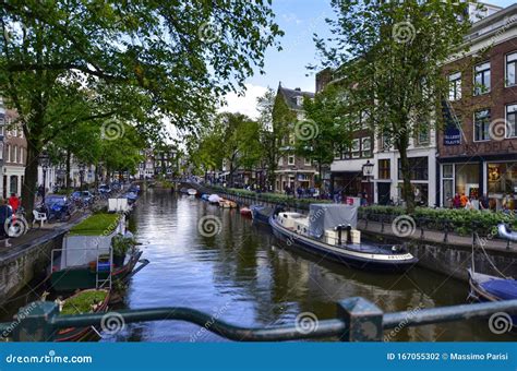 Amsterdam Olanda Agosto 2019 Una Vista Incantevole Di Un Canale Del