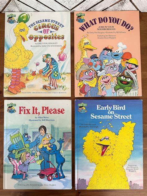 Set Of 13 1980s Sesame Street Book Club Books Big Bird Bert And Ernie